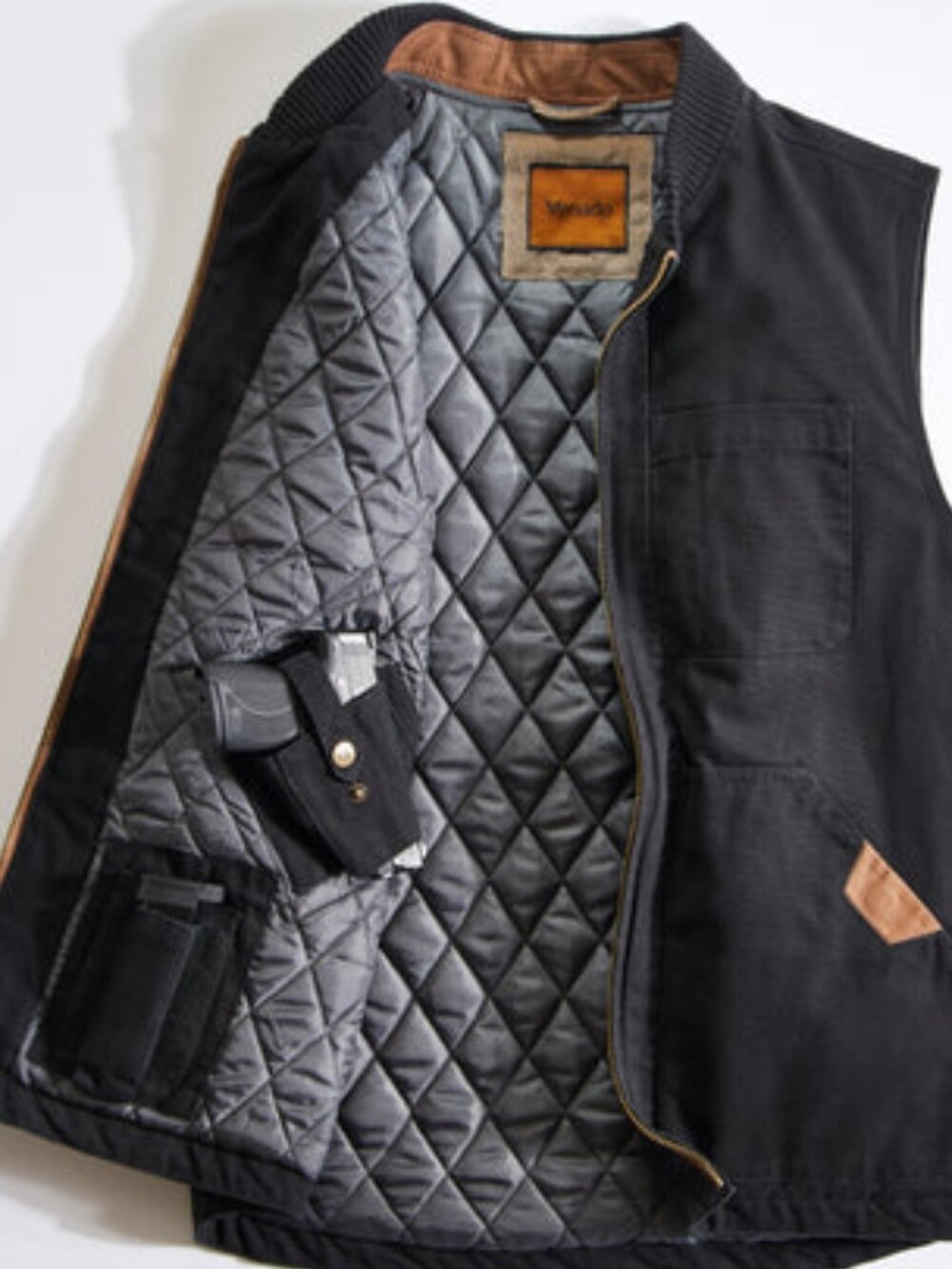 Concealed Carry Canvas Vest - Black | 5XLT